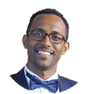 Proud Ethiopian business owner happy about their sleek and modern website logo created by WubSites.