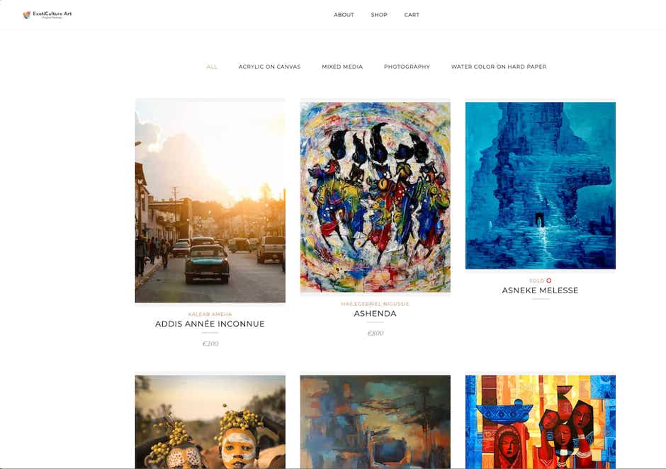 Visually appealing e-commerce platform with secure payment gateway integration, designed and developed by WubSites for ExotiCultureArts to promote and sell Ethiopian cultural arts.